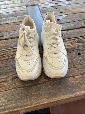 White Chunky Lace-Up Sneakers